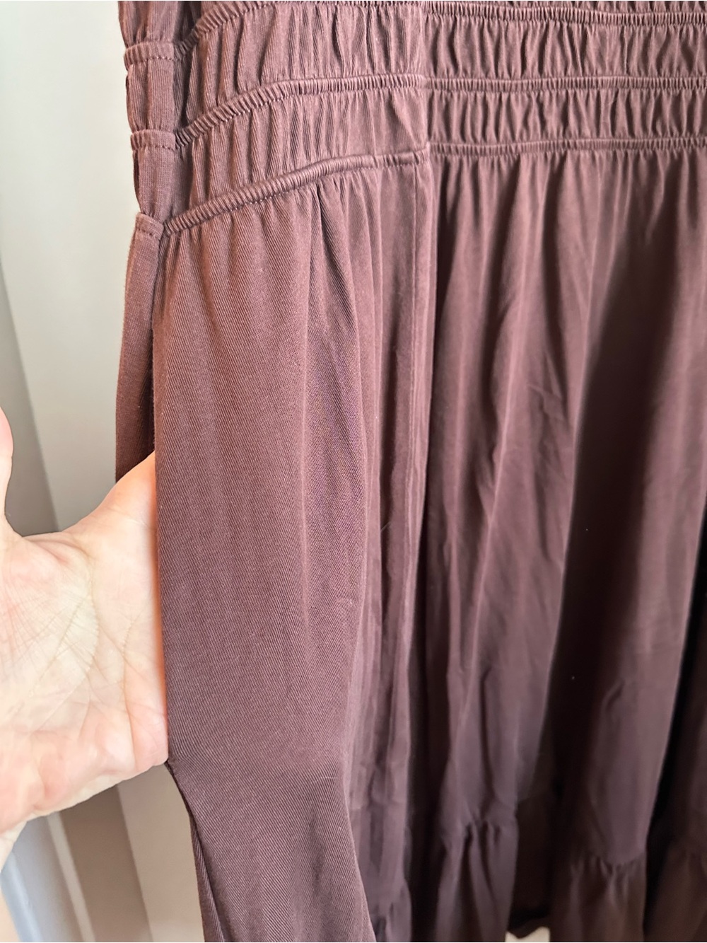 torrid Mauve-Brown Sleeveless Smocked-Waist Maxi Dress - Picture 3 of 4